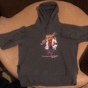 Mens Grey Polo bear hoodie